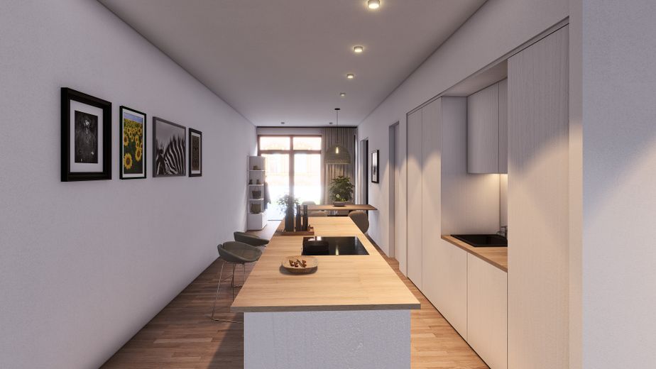 Küchen und Essbereich