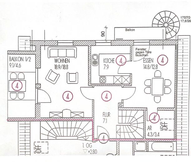 Helle 4-ZKB-Maisonette mit Balkon & Garten – ruhig wohnen in Zusmarshausen-Wollbach - PROVISIONSFREI – 2. OG