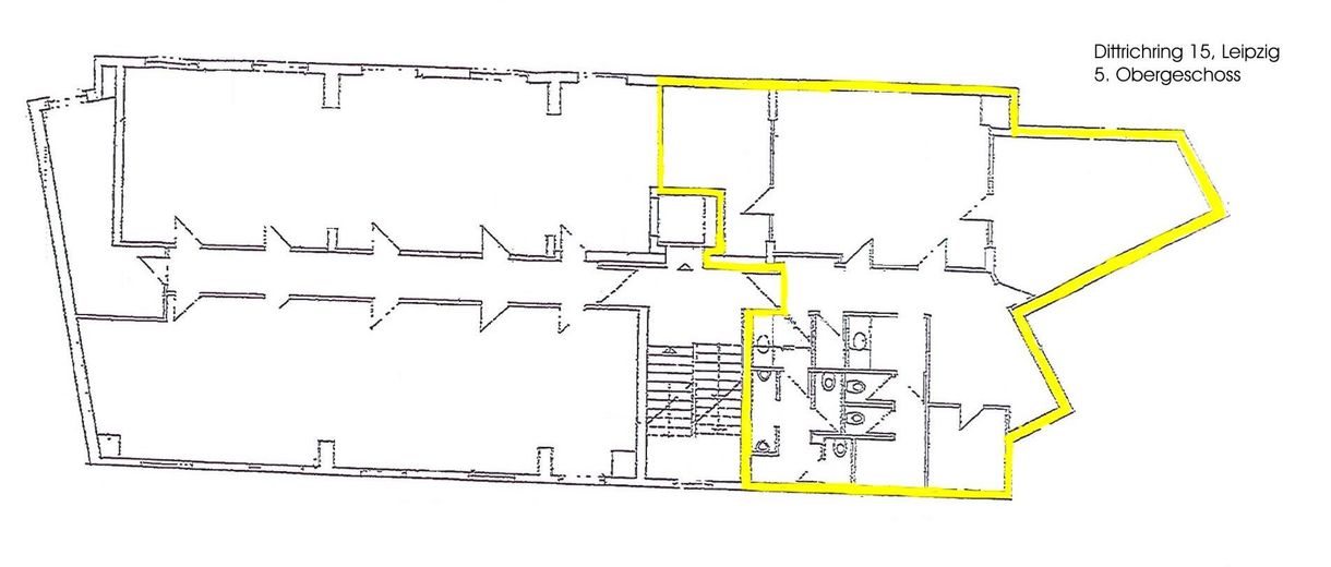 Grundriß ganze Etage 5. OG