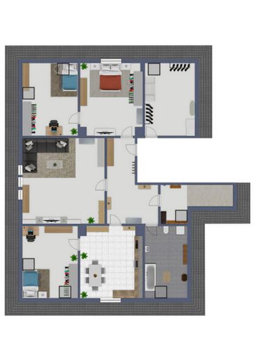 frisch sanierter 5 - Zi DG-Wohntraum mit Fernblick und Gartenanteil in einer Villa – Grundriss