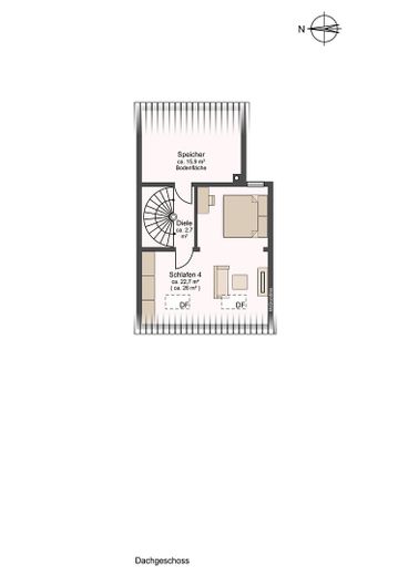Casa a schiera centrale tranquilla a Neukeferloh - 5 locali + locale hobby + garage – Grundriss Dachgeschoss