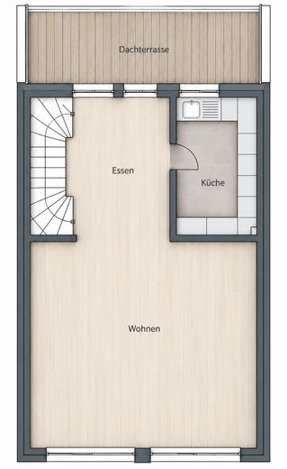 Maisonette avec vue panoramique – toit-terrasse & loggia au Camp King – Grundriss DG