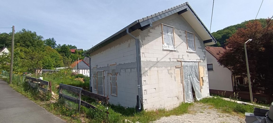 Haus Rohbau Neubau mit Baugenehmigung, Mietkauf möglich – Terrassenansicht Süd