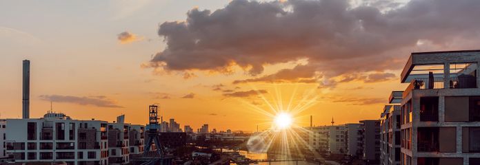 Sonnenuntergang am Hafen