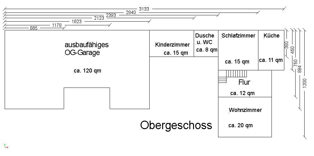 Detached house with development potential (no broker) – Grundriss Obergeschoss