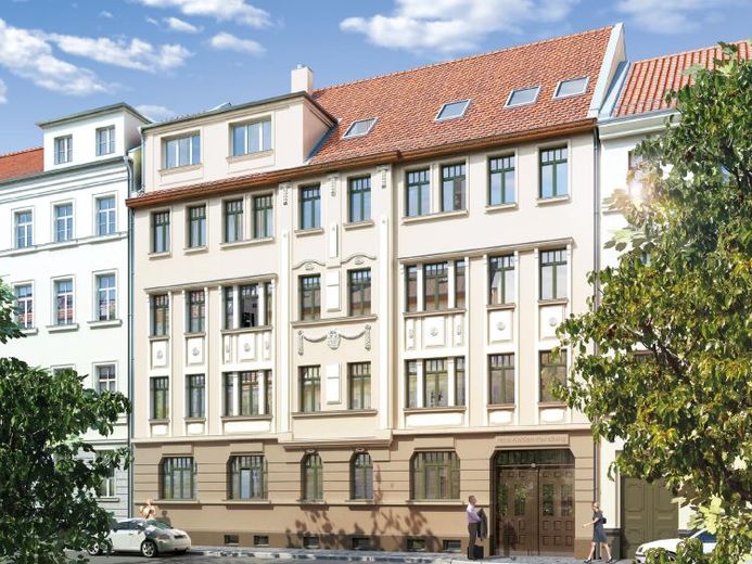 Solide Denkmal-Kapitalanlage in Leipzig-Lindenau: Vermietete 2-Zimmer-Wohnung im ruhigen Gartenhaus mit Balkon – Foto 1