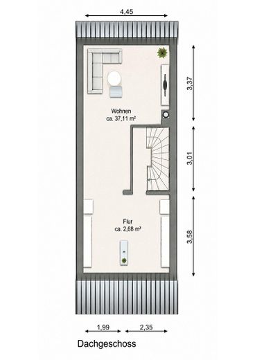 Zeer goed onderhouden, gemoderniseerde tussenwoning met tuin op het zuiden – DG