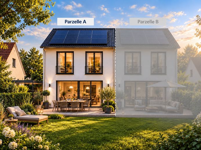 Projektiertes Baugrundstück | moderne DHH ca. 146 m² | provisionsfrei – Projektidee Gartenansicht