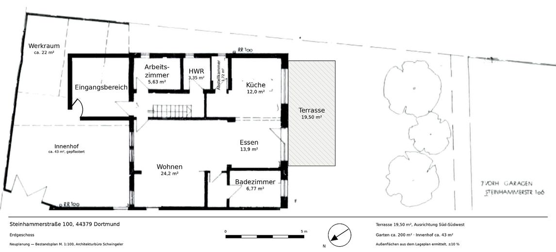Senza commissione: casa con giardino e ingresso indipendente, 141 m² – Grundriss Erdgeschoss