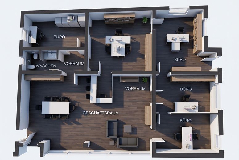 Office/Practice/Retail with well-thought-out layout, city-center location – Grundriss