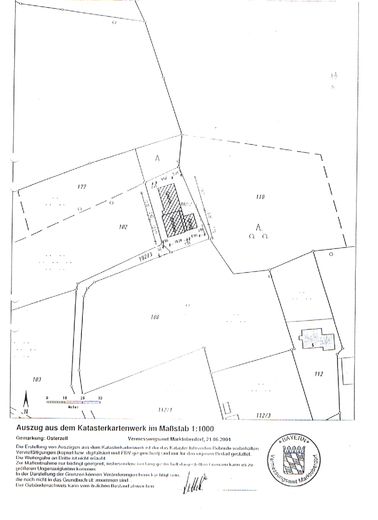 Einfamilienhaus mit gewerbl. Anbau im Außenbereich – Lageplan