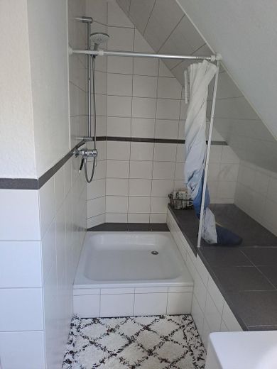 Dusche im Bad unten