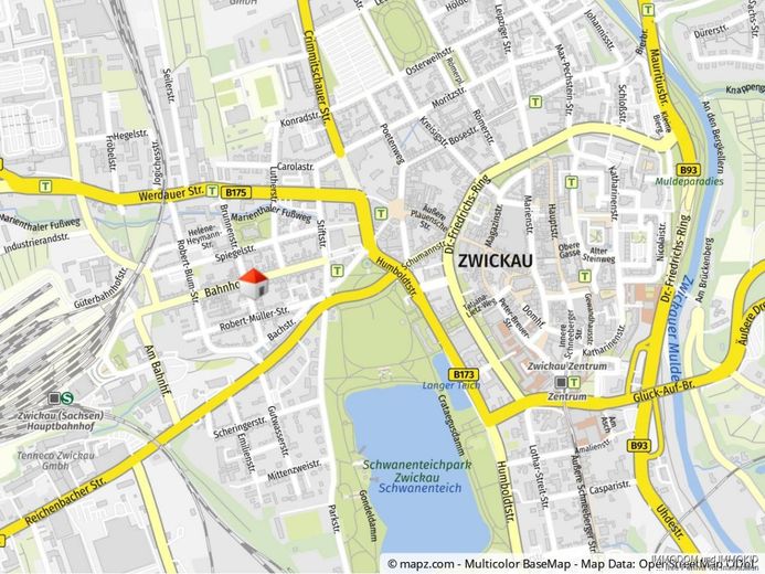 2-Zimmer-Wohnung mit BALKON und TG-PKW-Stellplatz, zentral und bahnhofsnah, zu verkaufen! – Kartenausschnitt