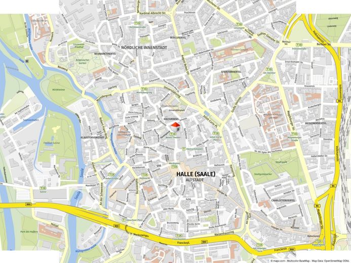 W samym centrum, a mimo to przyjemnie cicho! – Geolyzer Kartenausschnitt