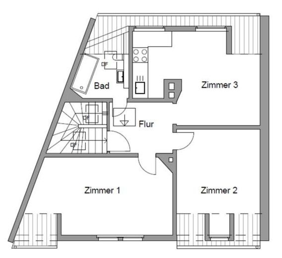 Grundriss Wohnung 2. OG (DG)