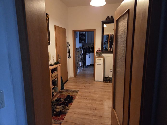 Modernisiert, großzügig, zentral – 2-Raum-Wohnung in Dessau – Flur