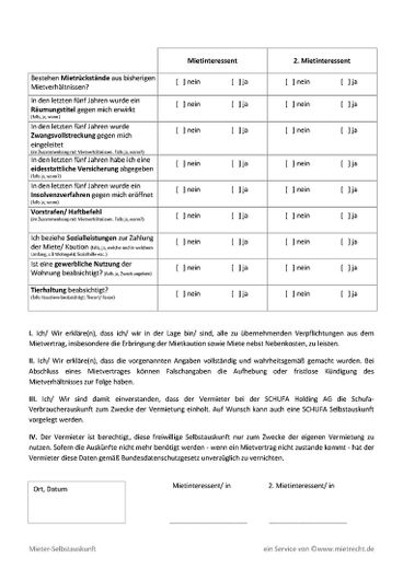 Appartamento al piano terra con 3 stanze in affitto a Surberg – Mieterselbstauskunft Seite2