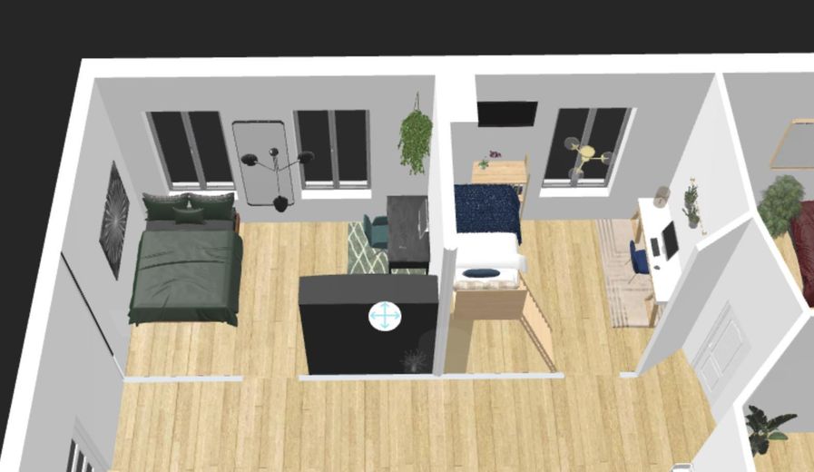 WG-ZIMMER-VERMIETUNG – Moderne 4er-WG – KEINE komplette Wohnung!! – Grundriß Zimmer 1 und 2