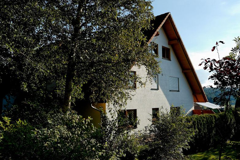 Giebelansicht vom Waldrand