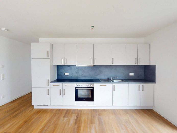 3-Zi.-Neubauwohnung mit EBK und sonniger TERRASSE – Ansicht V: Wohn- und Esszimme…