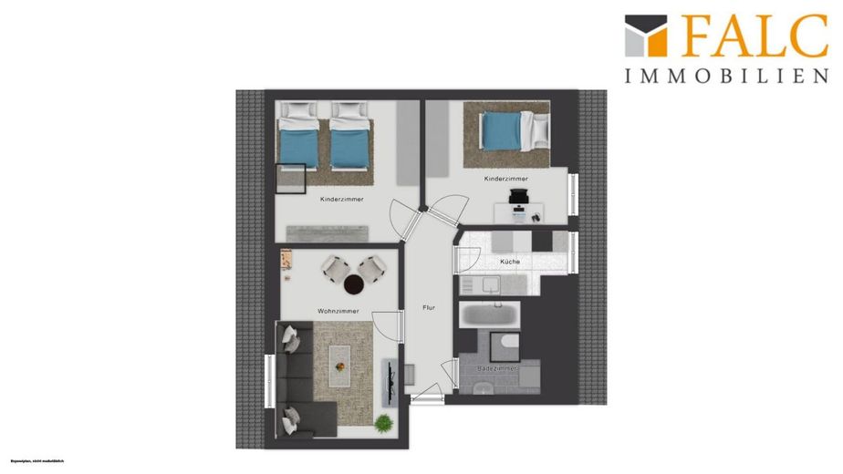 Stadtnah, aber nicht mittendrinnen - modernisierte 3-Zimmer-Wohnung – Grundriss Dachgeschoss