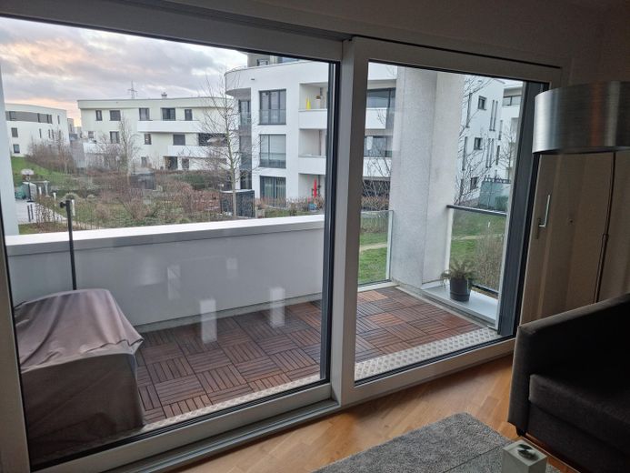 Neuwertige, hochwertige 2-Zimmer-Wohnung mit EBK & TG-Stellplatz in Ffm-Riedberg – Balkon