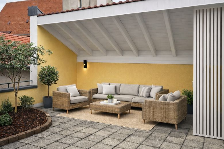 Überdachter Sitzplatz