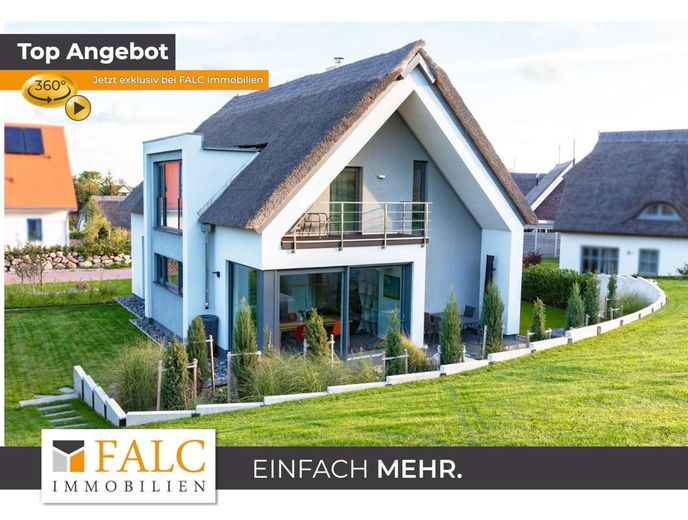 Ein Platz zum Verlieben- exklusives Wohnerlebnis auf der Sonneninsel Rügen – Rückseite Terrasse