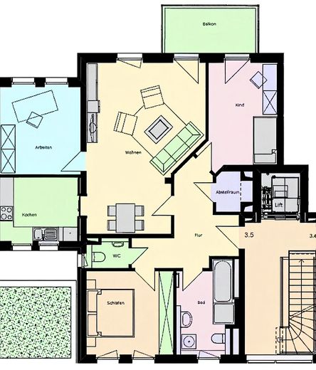4-Zimmer-Wohnung mit Balkon und Fußbodenheizung in Augsburg – Grundriss