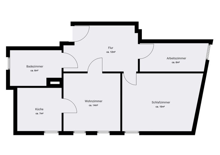 Kapsamlı yenilenmiş eski bina dairesi Lüneburg – 2,5 oda, komisyonsuz – Grundriss
