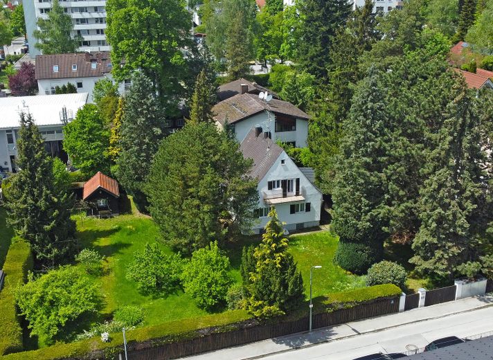 Filetgrundstück in Waldtrudering 1.098 m² GF für 2 MFH | Genehmigter Bauvorbescheid | PROVISIONSFREI – Luftbild