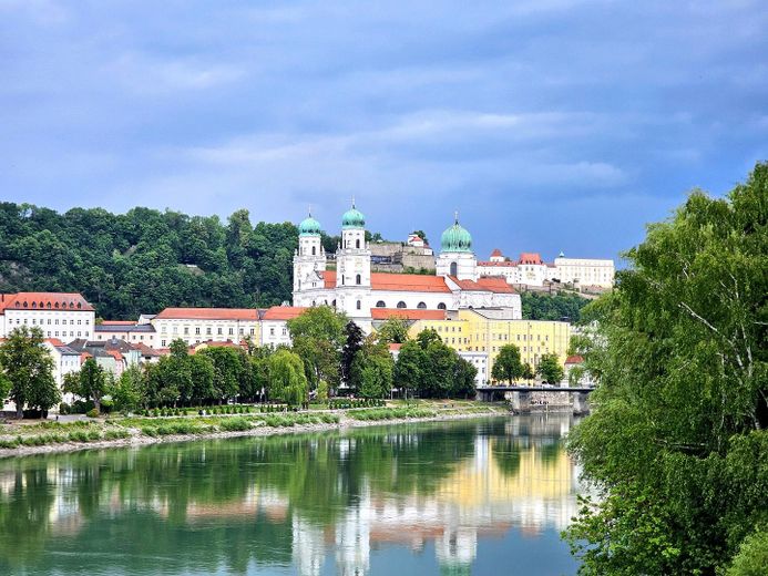 Passau Blick Brücke Dom