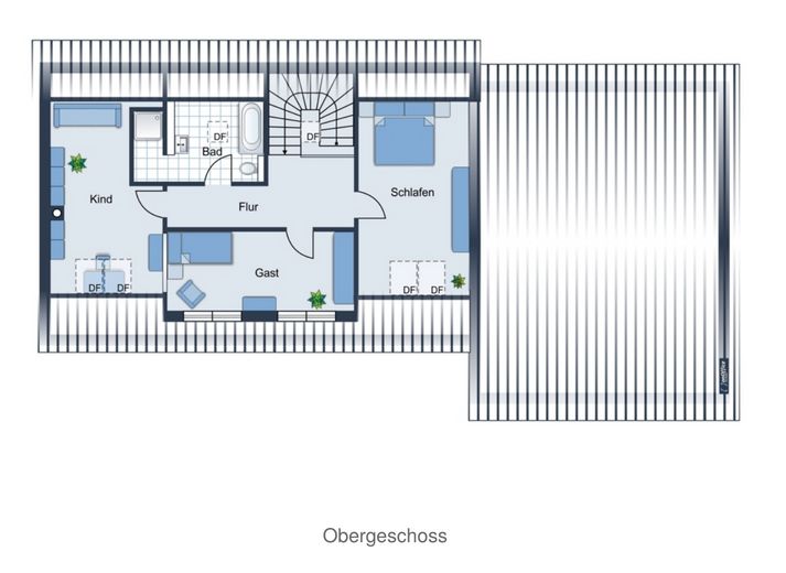 Provisionsfrei: Exklusives EFH mit Remise bei Potsdam & Berlin – Grundriss Obergeschoss