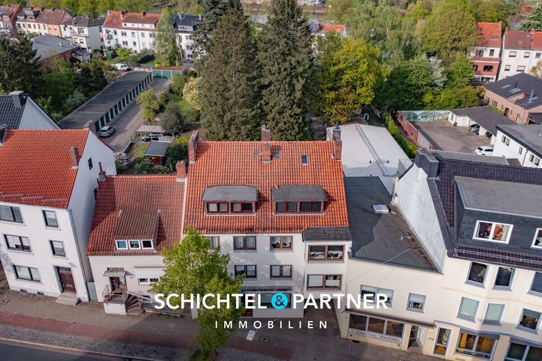 Woltmershausen | Gepflegte &amp; geräumige Etagenwohnung mit Wannenbad &amp; Balkon – S&amp;P | Luftansicht