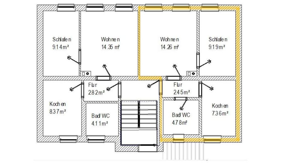 Frisch sanierte Wohnung mit effizientem Grundriss – Grundriss
