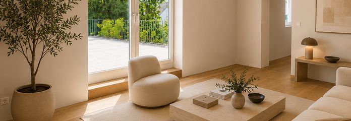 Erstbezug nach Kernsanierung - 2 Zimmer mit Dachterrasse in Neubiberg, provisionsfrei – Wohnzimmer_visualisiert