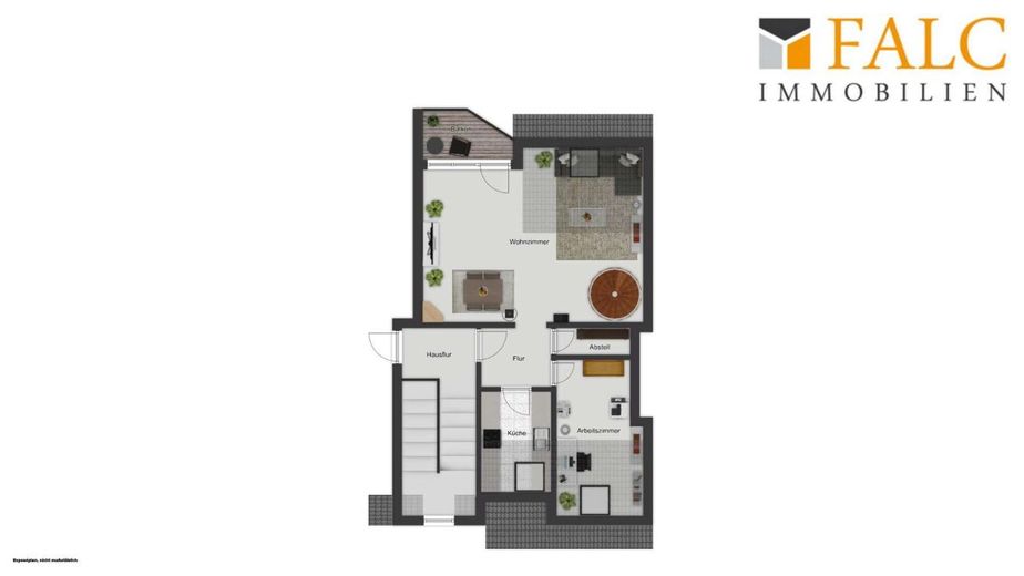 Wohnen auf zwei Ebenen - 3 Zimmer-Dachgeschosswohnung mit Loggia und TG-Stellplatz – Untere Ebene