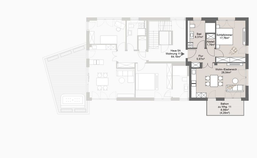 Grundriss Whg. 11 im OG