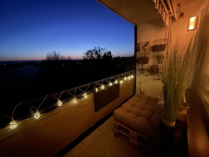Balkon im Sonnenuntergang