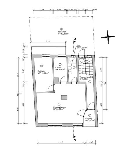Provisionsfreies MFH in Bestlage! – Grundriss EG (als Wohnung)