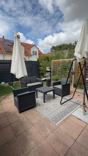 Reihenendhaus mit Keller, Garten, Pelletofen, 2 Stellplätzen & Gartenhaus – 55270 Jugenheim – privat – Garten / Terrasse 1