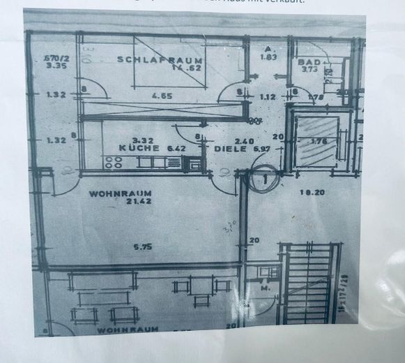 Helle 2,5 Zimmer Wohnung, vollmöbliert mit TG- Stellplatz in zentraler Lage München-Laim – Grundriss