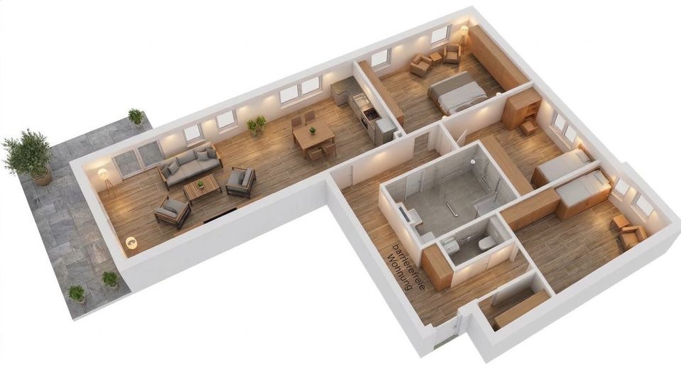 Ihre ruhige Terrassenwohnung mit Garten zum Hinterhof – Grundriss