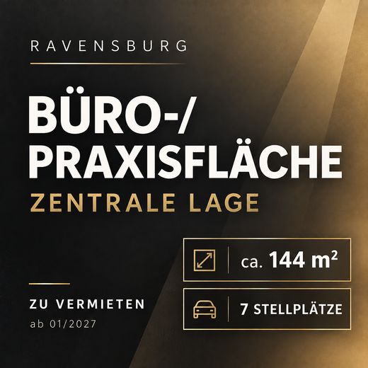 Zentrale Büro-/Praxisfläche in Ravensburg – ca. 144 m² + bis zu 7 Stellplätze – Büro/Praxisfläche+7Stellplätz