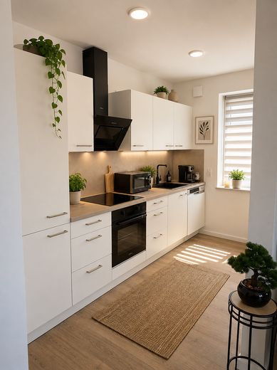 Zentrale 2-Zimmer OG-Wohnung im Grünen (mit Wärmepumpe) Immelmannstr./In der Ahe – Küche