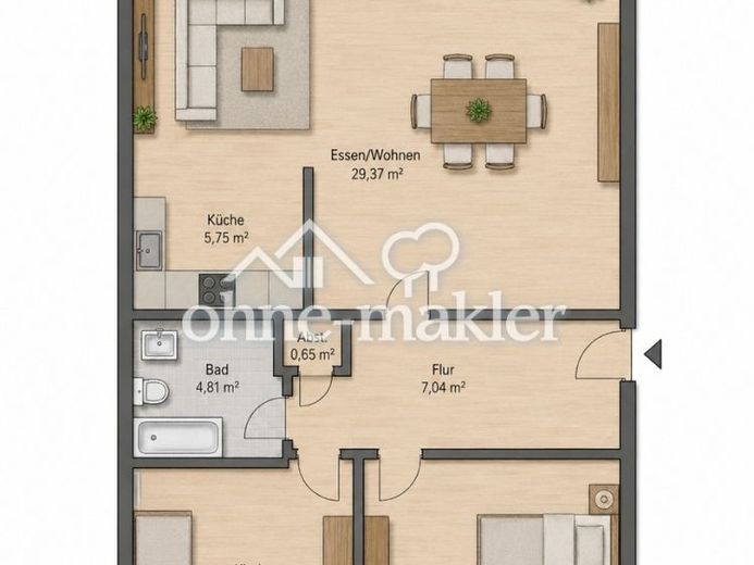 Wunderschön geschnittene 2,5-Zimmer-Wohnung mit französischem Balkon in Bad Soden-Salmünster. – Foto 1