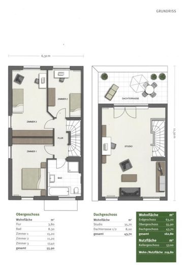 Grundriss 1. OG und DG