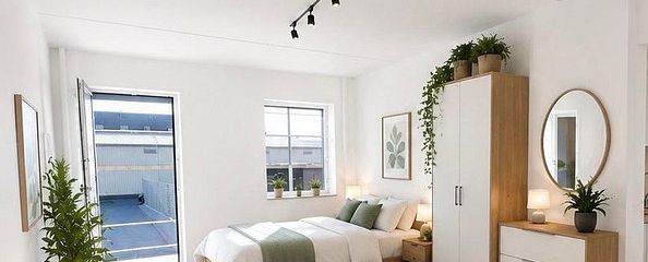 Neubau 1-Zimmer Apartment zu vermieten – Mögliche Einrichtung