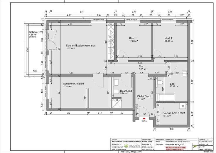 Helle und moderne Wohnatmosphäre in einer 4-Zimmer Wohnung! – Grundriss