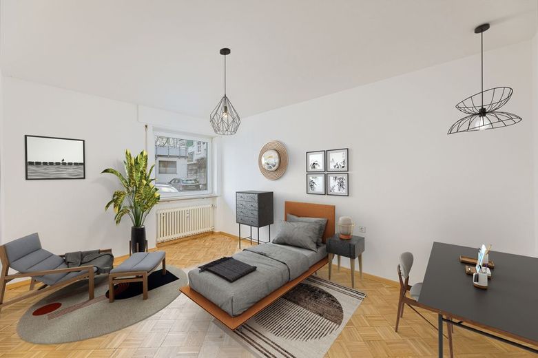 Attraktive Investmentchance: Frisch renoviert, bezugsfrei und  WG-geeignet in exzellenter Lage – Schlafzimmer 3 möbliert